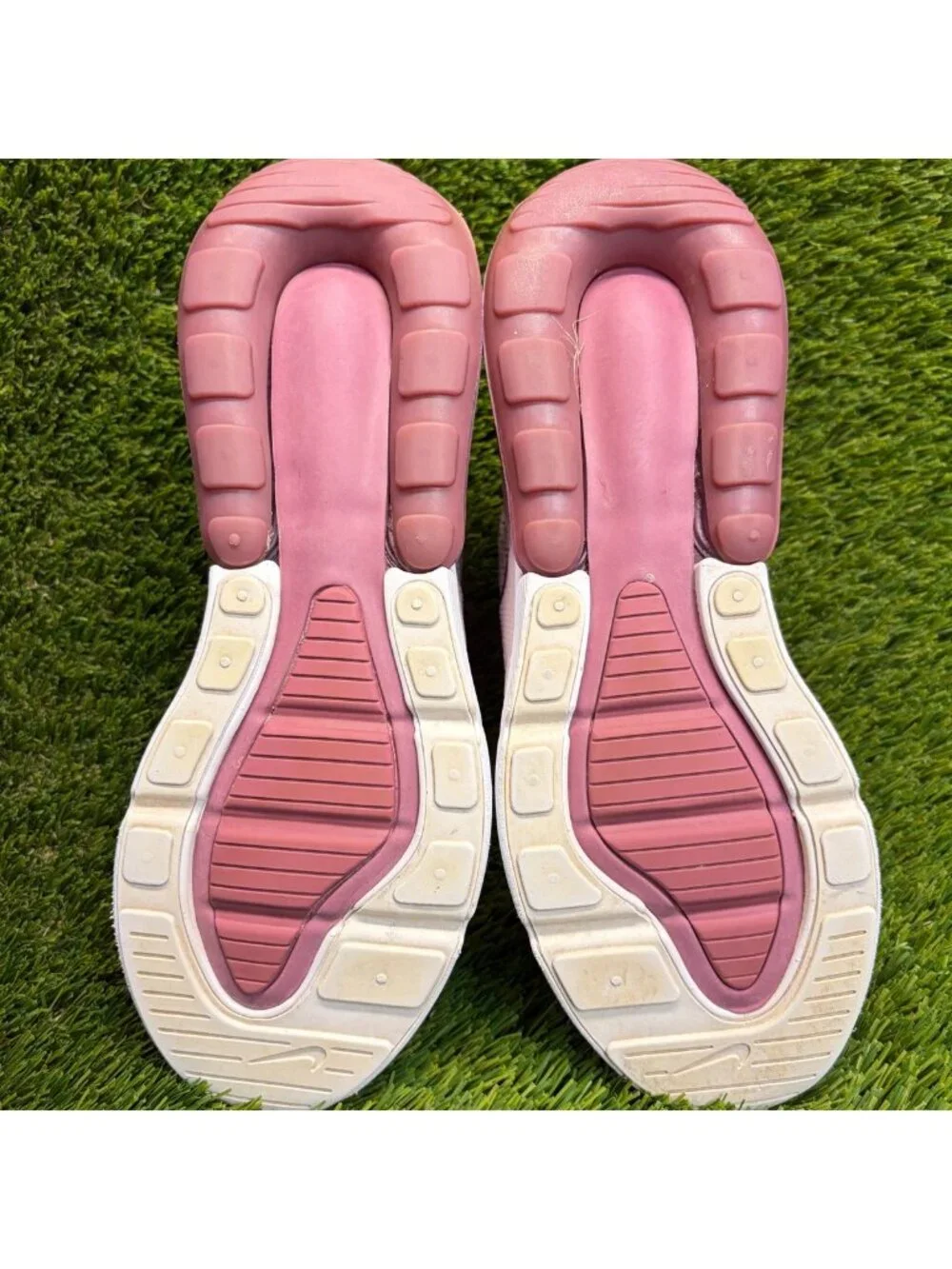 Nike Air Max 270 Womens Size 9 Barely Pink White Athletic Running Shoes Sneakers